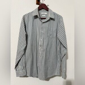 Calvin Klein Men's Blue and White Striped Shirt